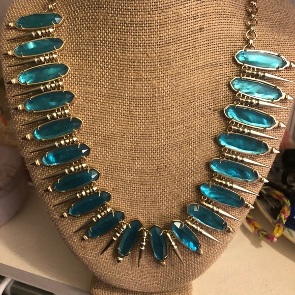 Kendra Scott Gold and Blue Necklace Like New - Picture 1 of 1